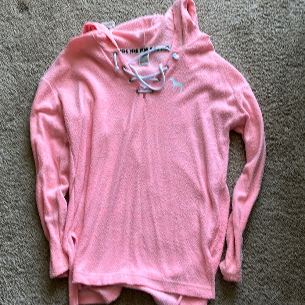 PINK Terry cloth women’s hoodie size S